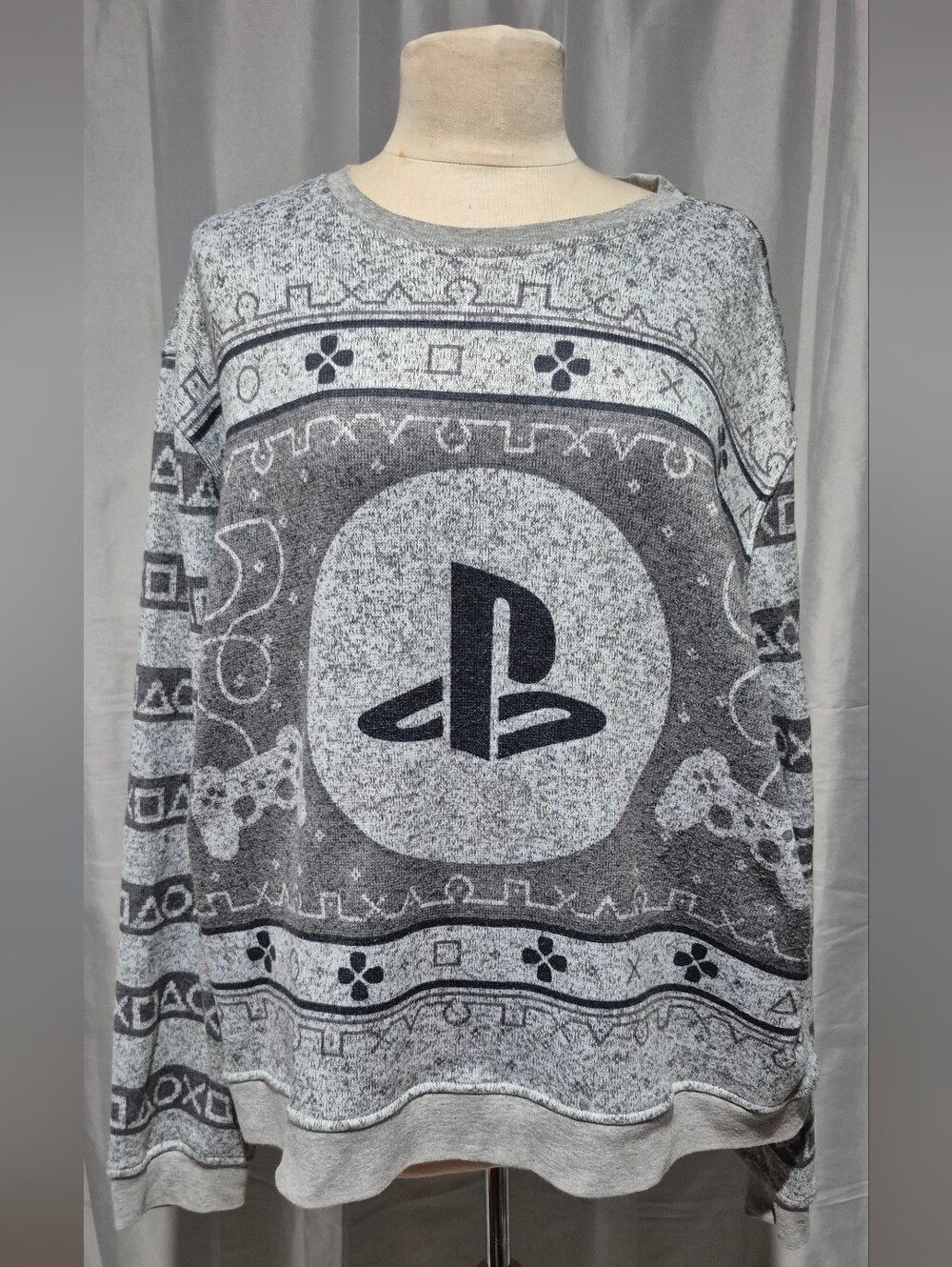 Sony Gray Logo Sweatshirt - Gaming Graphic Pullover